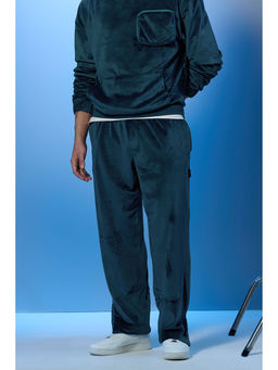 Snitch - Stars Within Relaxed Fit Velour Teal Trackpant