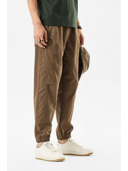 Snitch - Brown Solid Relaxed Joggers