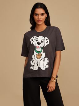 Kazo - Charcoal Disney Dalmation Locket Graphic T-Shirt