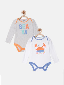 mackly - White Newborn Boys Bodysuits (Pack of 2)