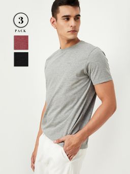 max - Men Solid T-shirts - Multi-Color