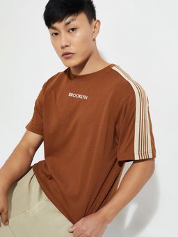 max - URB_N Men Stripes T-shirt - Rust