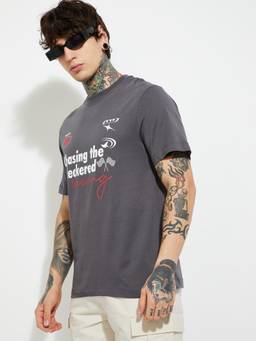 max - URB_N Men Printed Regular Fit T-shirt - Grey
