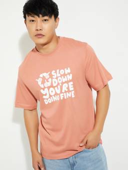 max - URB_N Men Printed T-shirt - Rust