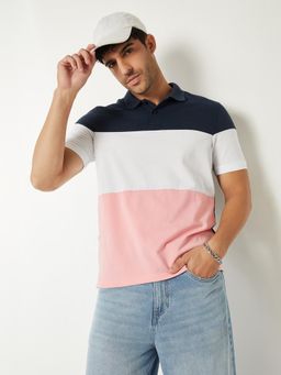 max - Men Colorblock Polo T-shirt - Blue