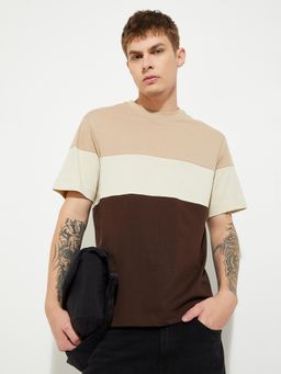 max - URB_N Men Colorblock T-shirt - Brown