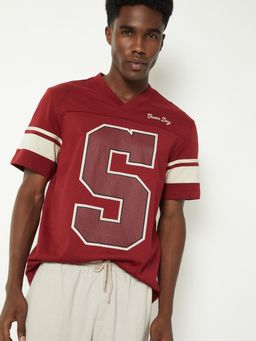 max - Men Printed Sports T-shirt - Red