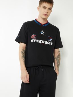 max - Men Printed T-shirt - Black