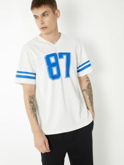 max - Men Printed Sports T-shirt - White