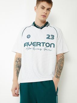 max - Men Printed Sports Polo T-shirt - White