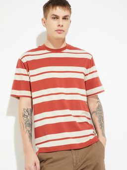 max - URB_N Men Stripes T-shirt - Red