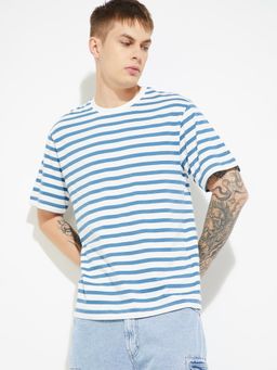 max - URB_N Men Stripes T-shirt - Blue