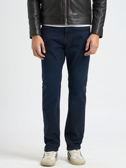 Selected - Dark Blue Mid Rise Straight Fit Jeans