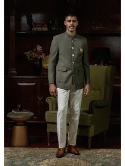 Philocaly - Unnat Regular Plain Olive Bandh Gala