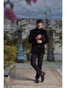 Philocaly - Amir Slim Plain Black Bandh Gala