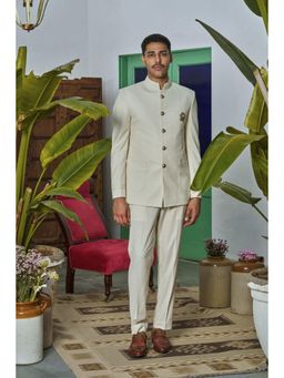 Philocaly - Tejas Regular Plain Off White Bandh Gala