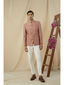 Philocaly - Pink Rose Slim Printed Pink Bandh Gala