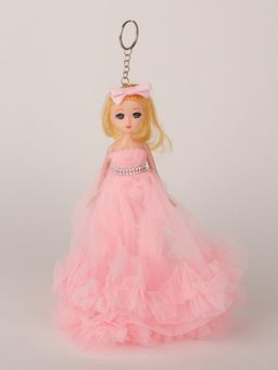DukieKooky - Princess Doll Keychain with Pink Tulle Gown Soft Toy Height (2-6 Years)