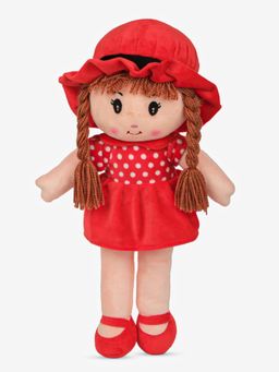DukieKooky - Super Cute & Adorable Doll with Red Polka Dot Dress and Hat Plush Soft Toy (2-6 Years)
