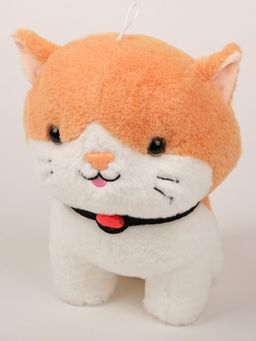 DukieKooky - Super Cute & Adorable Brown and White Cat with Black Collar Plush Soft Toy (2-6 Years)