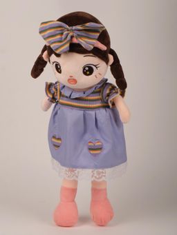 DukieKooky - Super Cute & Adorable Purple Plush Doll with Rainbow Striped Dress (2-6 Years)