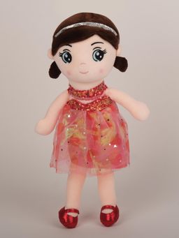 DukieKooky - Super Cute & Adorable Doll with Red Sequin Dress Plush Soft Toys (2-6 Years)