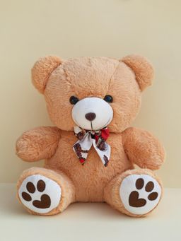 DukieKooky - Super Cute & Adorable Brown Teddy Bear with Bow Plush Soft Toy (2-6 Years)