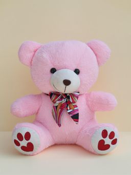 DukieKooky - Super Cute & Adorable Pink Teddy Bear with Bow Plush Soft Toy (2-6 Years)