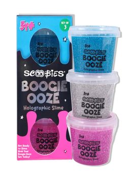 SCOOBIES - Boogie Ooze: The Holographic Disco Slime (Pack of 3) (3-12 Years)