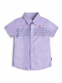 Beverly Hills Polo Club - Woven: Rolling Waves Inset Short Sleeve Shirt