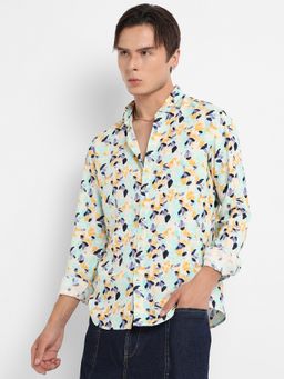 Campus Sutra - Men Multicolour Leaf Strokes Shirt