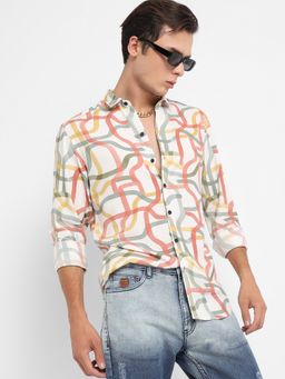 Campus Sutra - Men Multicolour Flowing Vines Shirt