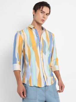 Campus Sutra - Men Multicolour Contrast Abstract Print Shirt