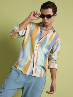 Campus Sutra - Men Multicolour Contrast Abstract Print Shirt