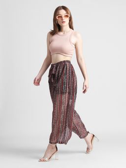 ONLY - Black High Rise Printed Chiffon Pants