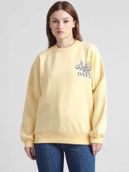 ONLY - Yellow Printed Oversized Sweatshirt