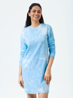 The Souled Store - Tie Dye: Cloud Graphic Printed Multi-Color Sweatshirt Dresses