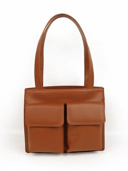 The House Of Ganges - Barbara Vegan Leather Women Office Bag -Firepit (M)