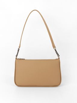 The House Of Ganges - Tess Vegan Leather Shoulder Bag -Beige (M)