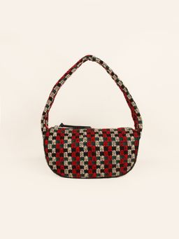 The House Of Ganges - Cushy Handloom Shoulder Bag - Prune (M)