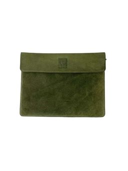 ABELARDO DE MODA - Green Solid Leather 16 Inch Laptop Sleeve