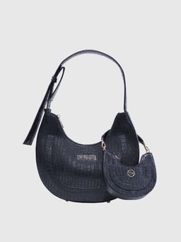 THE HOLISTIK - Black Textured Leather Handbag and Coin Pouch