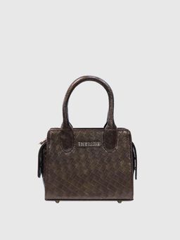 THE HOLISTIK - Brown Solid Leather Handbag with Detachable Strap