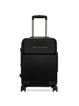Tommy Hilfiger - Black Solid Polycarbonate Trolley Bag