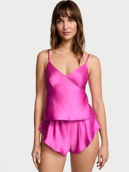 Victoria's Secret - Pink Satin Solid Cami and Shorts (Set of 2)