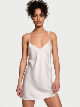 Victoria's Secret - White Satin Open-Back Night Dress