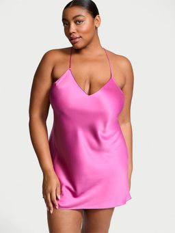 Victoria's Secret - Pink Satin Open-Back Night Dress