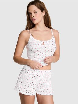 Victoria's Secret - White Cotton Heart Pointelle Sleep Shorts