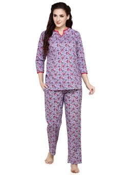 evolove - Women Cotton Night Top & Pyjama (Set of 2)