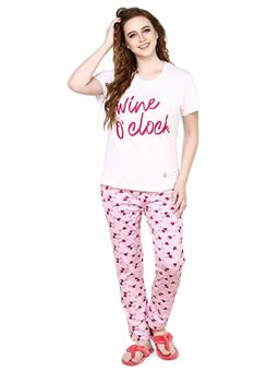 evolove - Women Cotton White Night Top & Capri (Set of 2)